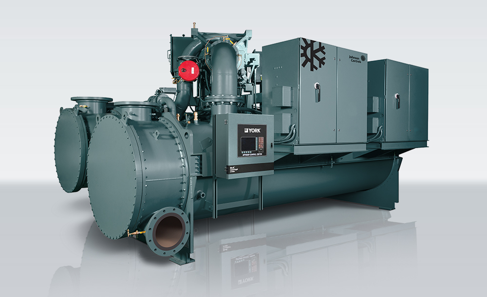 Water-cooled chiller unit for HVAC systems
